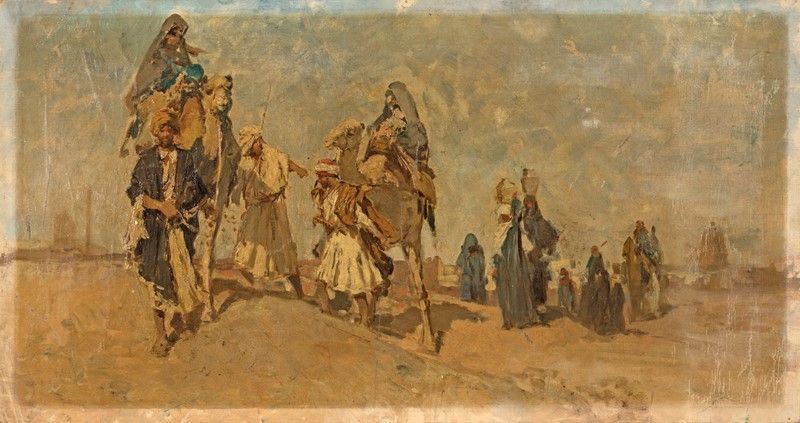 Pittore del XIX Secolo - Carovana nel Deserto