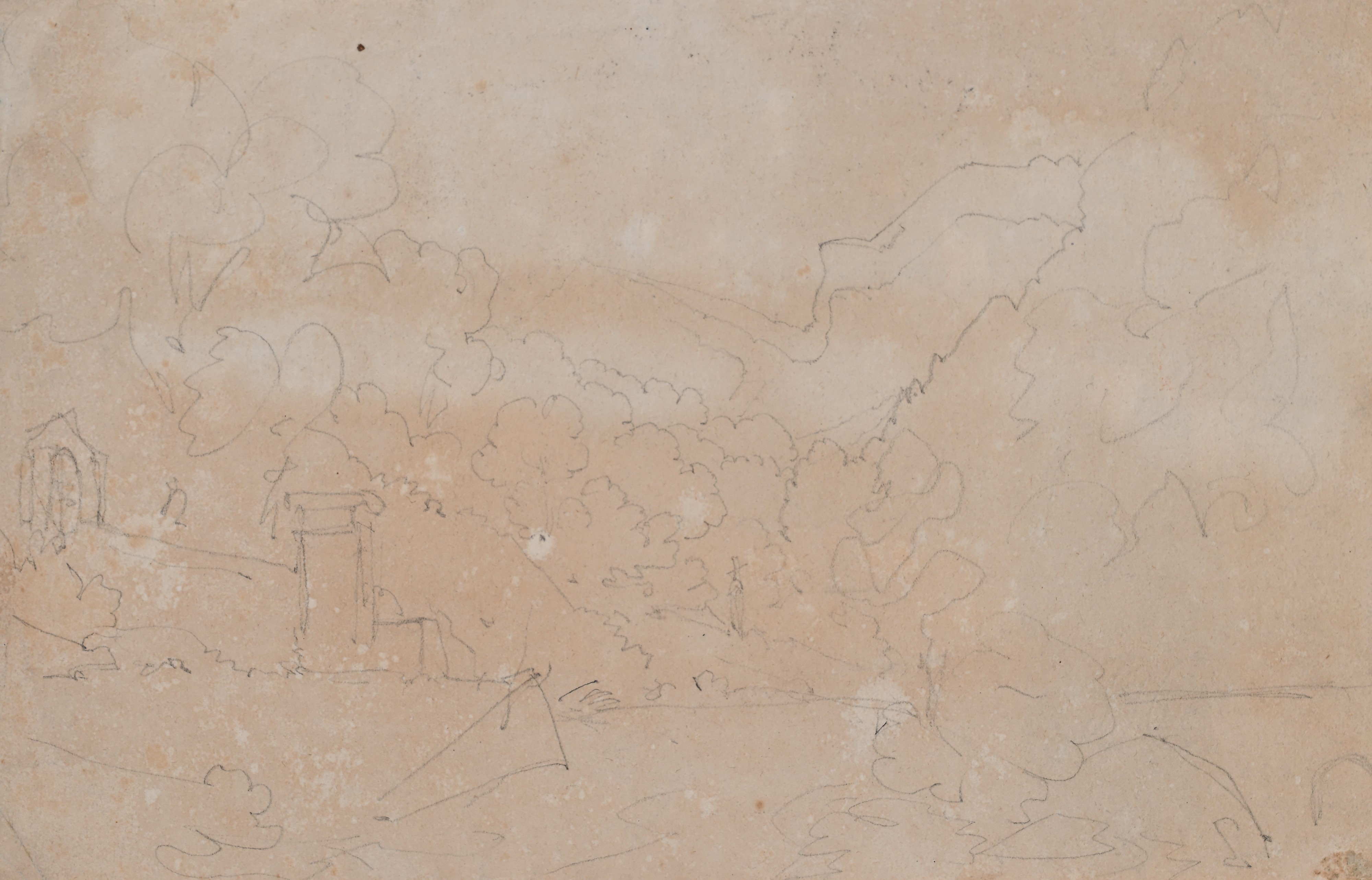 Charlotte-napoléone Bonaparte - Recto: Veduta campestre; Verso: Veduta collinare