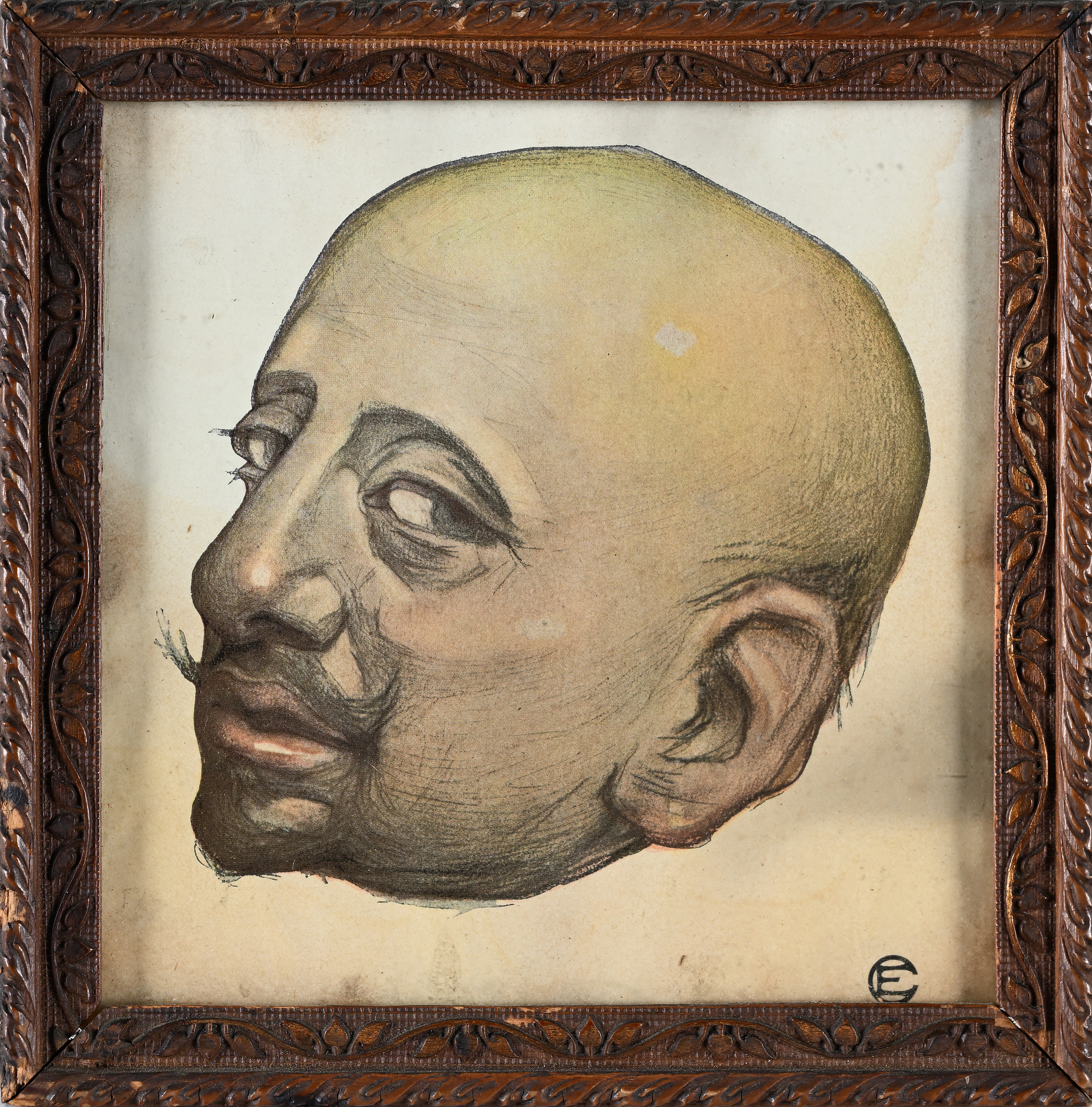 Ezio Castellucci - Ritratto di Gabriele D'Annunzio, litografia a colori