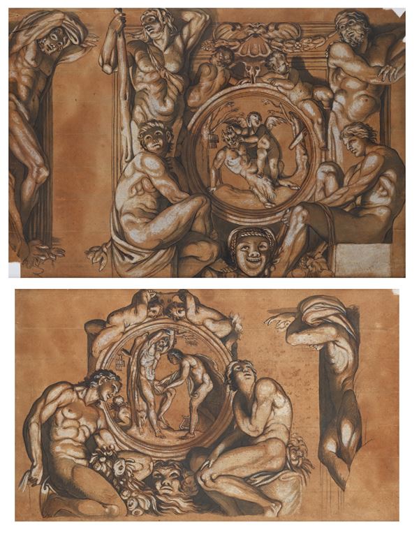 Scuola italiana del XVIII secolo - Apollo e Marsia - Omnia vincit Amor