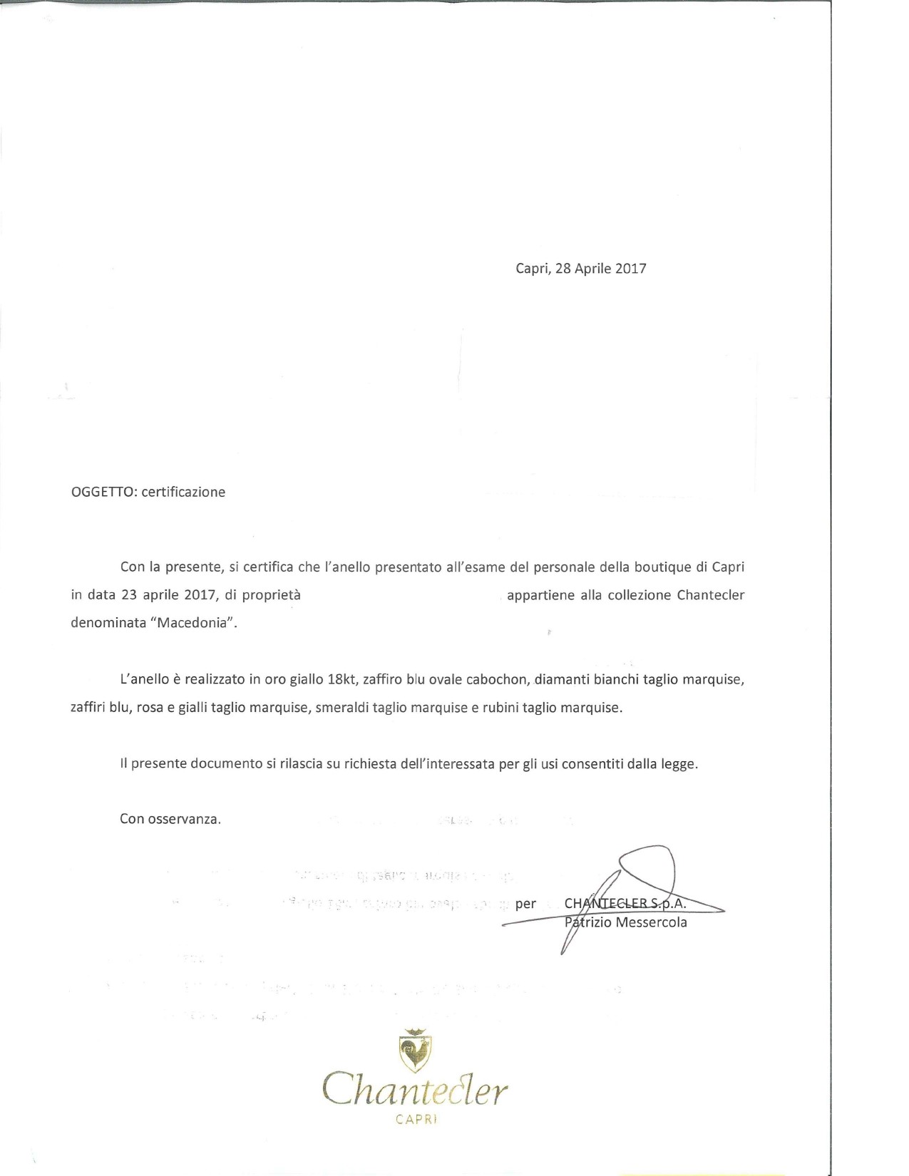 Chantecler, Anello a cupola in oro, diamanti, zaffiri, rubini e smeraldi
