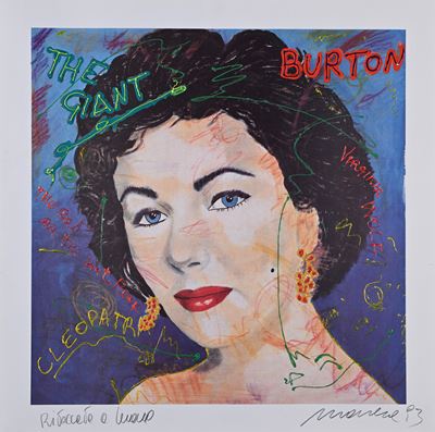 Elizabeth Taylor, acrilici su base serigrafica