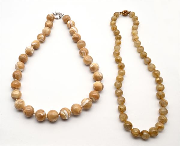 Lotto di due collane, una in quarzo e argento e una in quarzo rutilato e argento  - Auction Time Auction -  Gems of a Thousand Colors - Casa d'Aste Arcadia