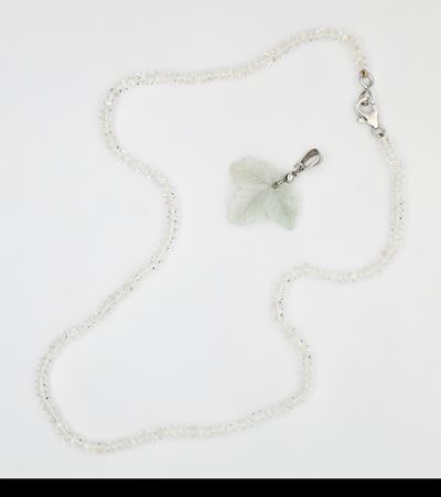 Collana e pendente, argento 925/000 con quarzi
