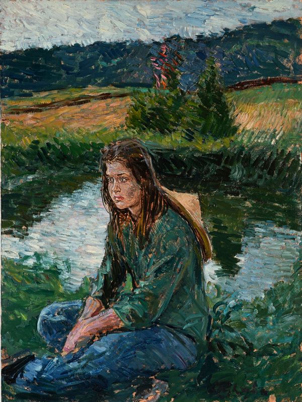 Paulo Ghiglia - Ragazza seduta lungo il fiume