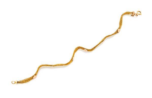 Bracciale in oro a tessuto