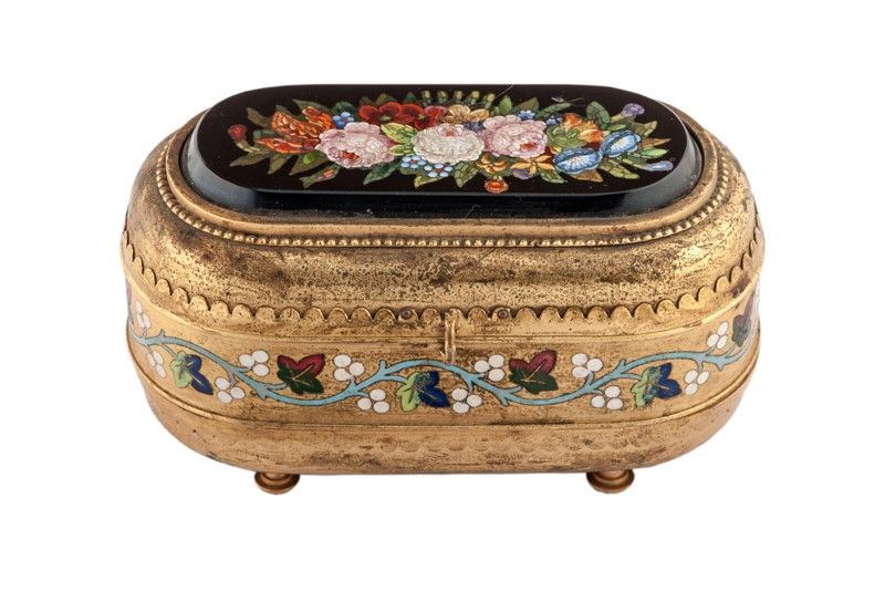 Scatola C Torreggiani con Micromosaico Fiori