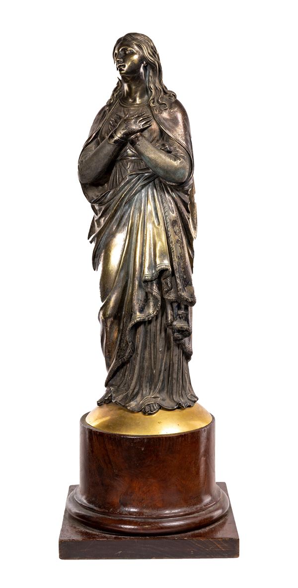 Vergine orante  - bronzo  - Auction Time Auction - Antiques: Furniture, Accessories and Porcelain - Casa d'Aste Arcadia