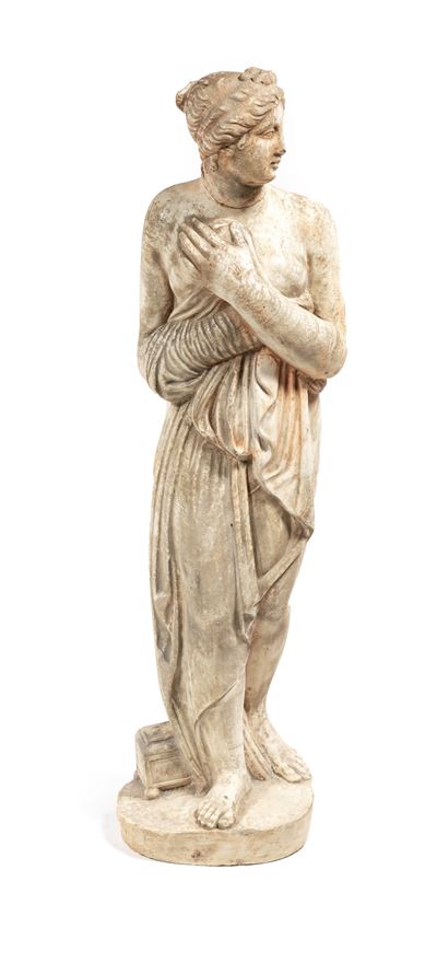 Scultura da giardino in marmo raffigurante Venere, XX secolo, altezza cm 107