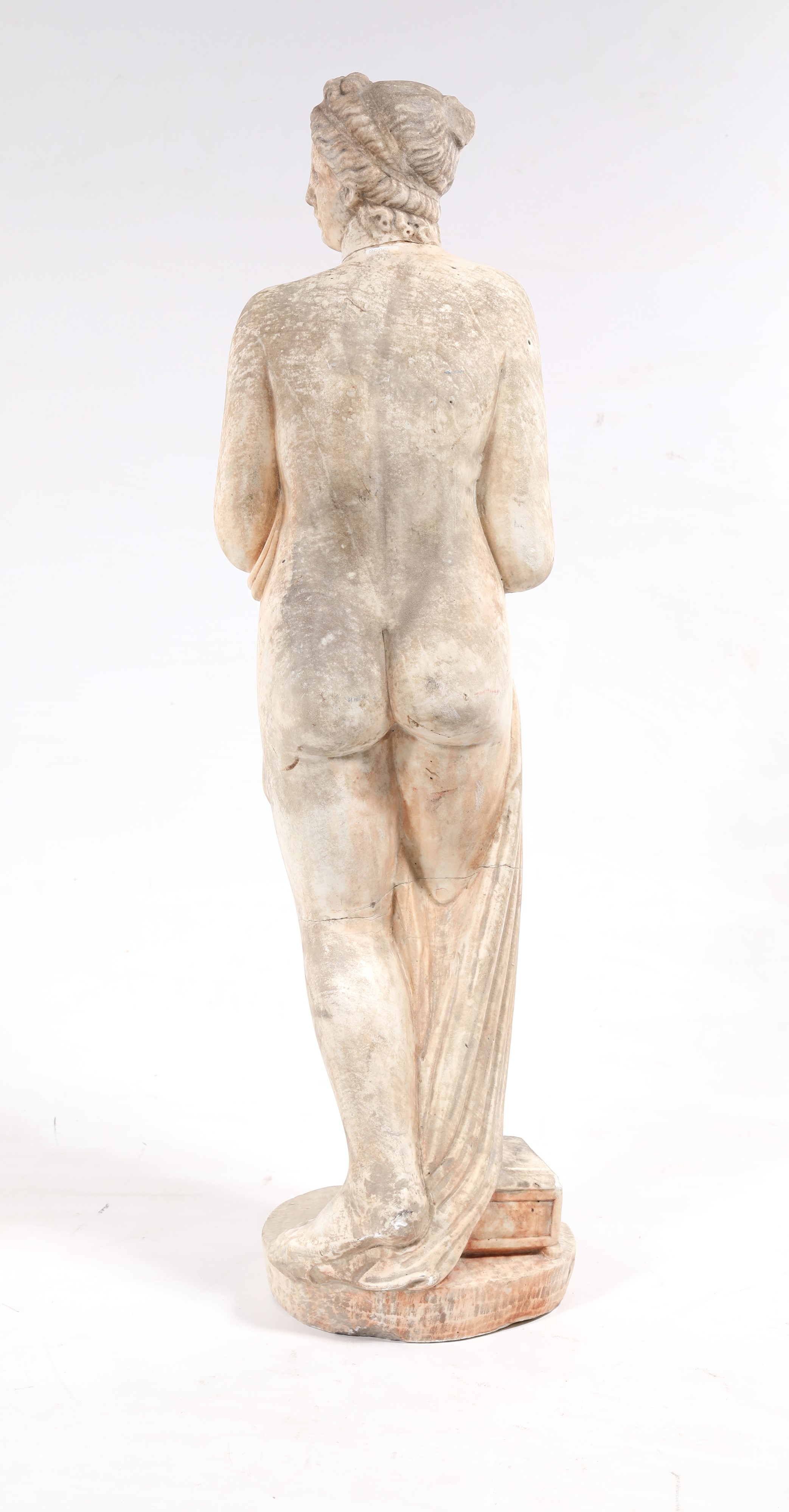 Scultura da giardino in marmo raffigurante Venere, XX secolo, altezza cm 107