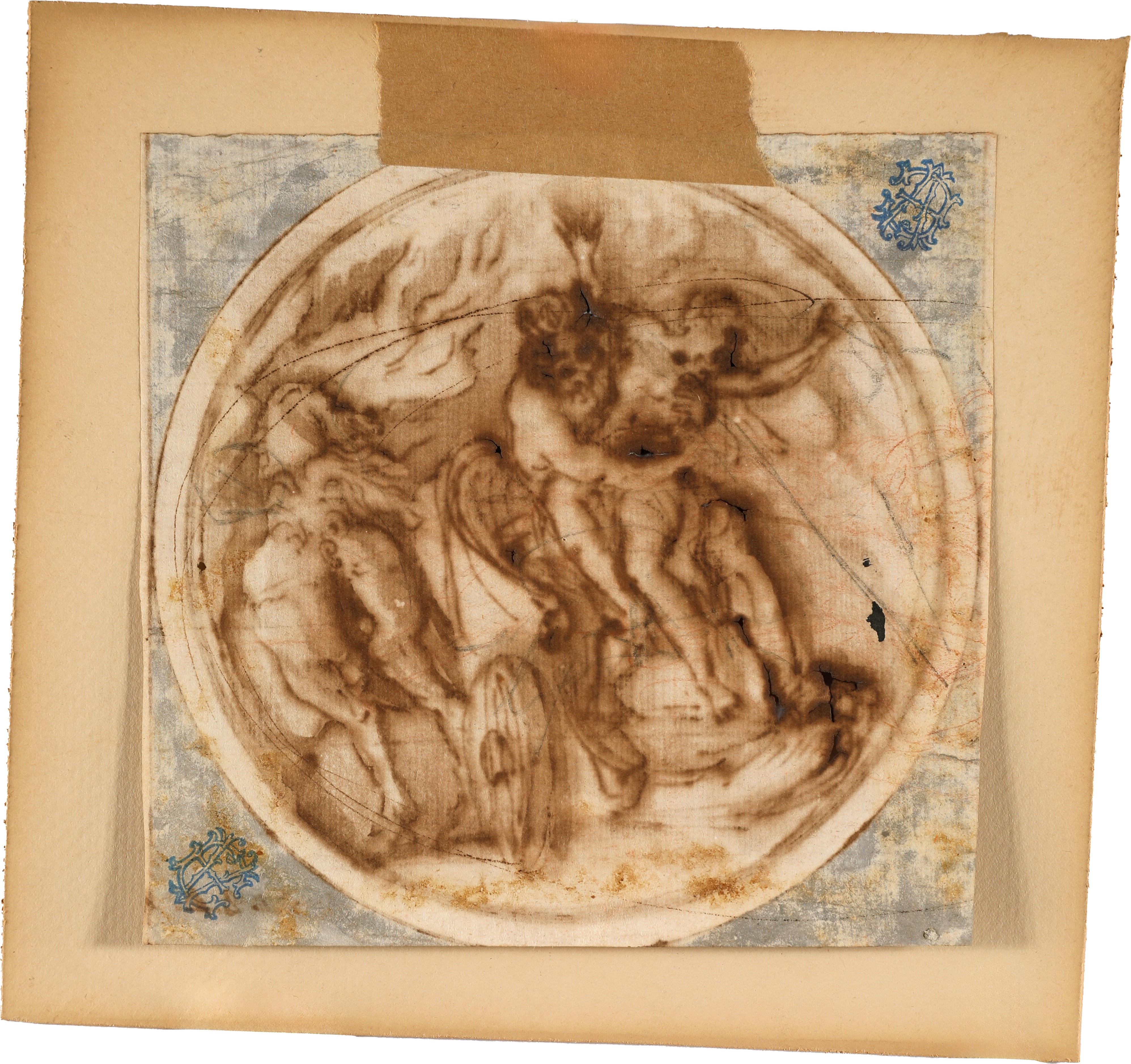 Scuola Romana del XVII Secolo - Ratto di Proserpina (penna e inchiostro bruno con inchiostro acqu...