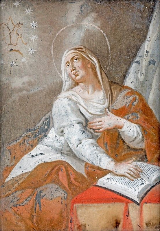 Pittore del XVIII secolo - DIPINTO SOTTOVETRO