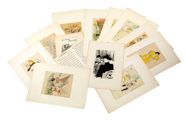 Henry  de Toulouse-Lautrec - Lotto di 12 illustrazioni pubblicitarie