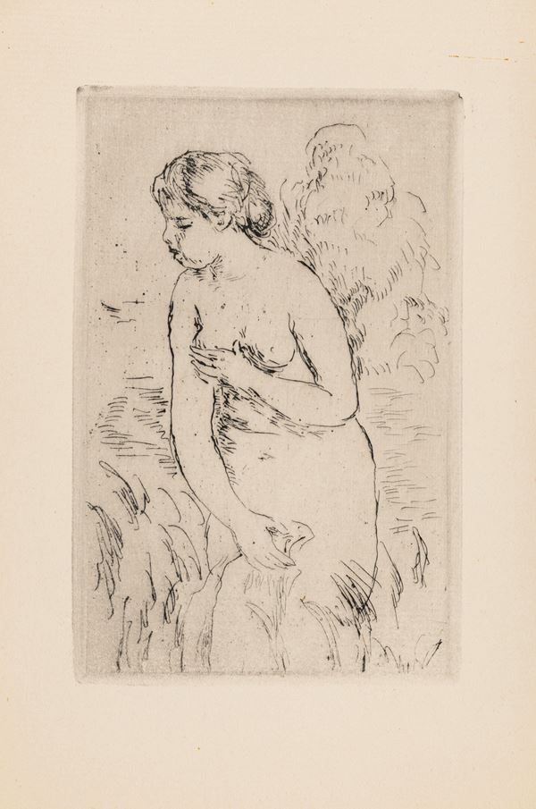 Pierre-Auguste  Renoir - Baigneuse débout, à mi-jambes