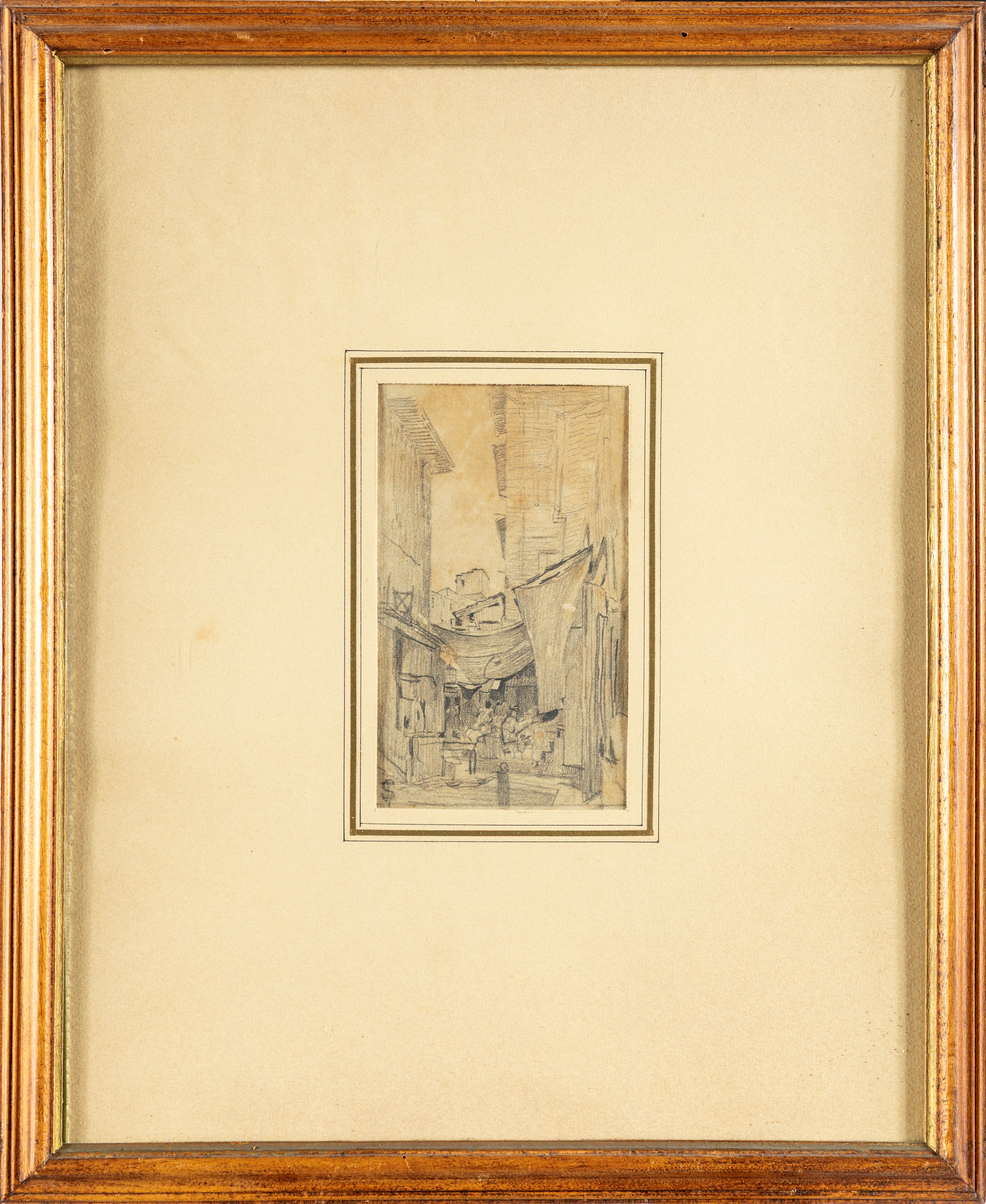 Telemaco Signorini - Mercato cittadino (carboncino su cartoncino)