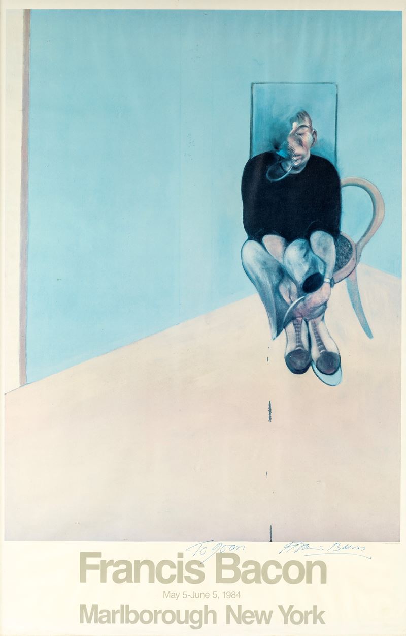 Manifesto autografato della mostra Francis Bacon - Marlborough Gallery New York 1984