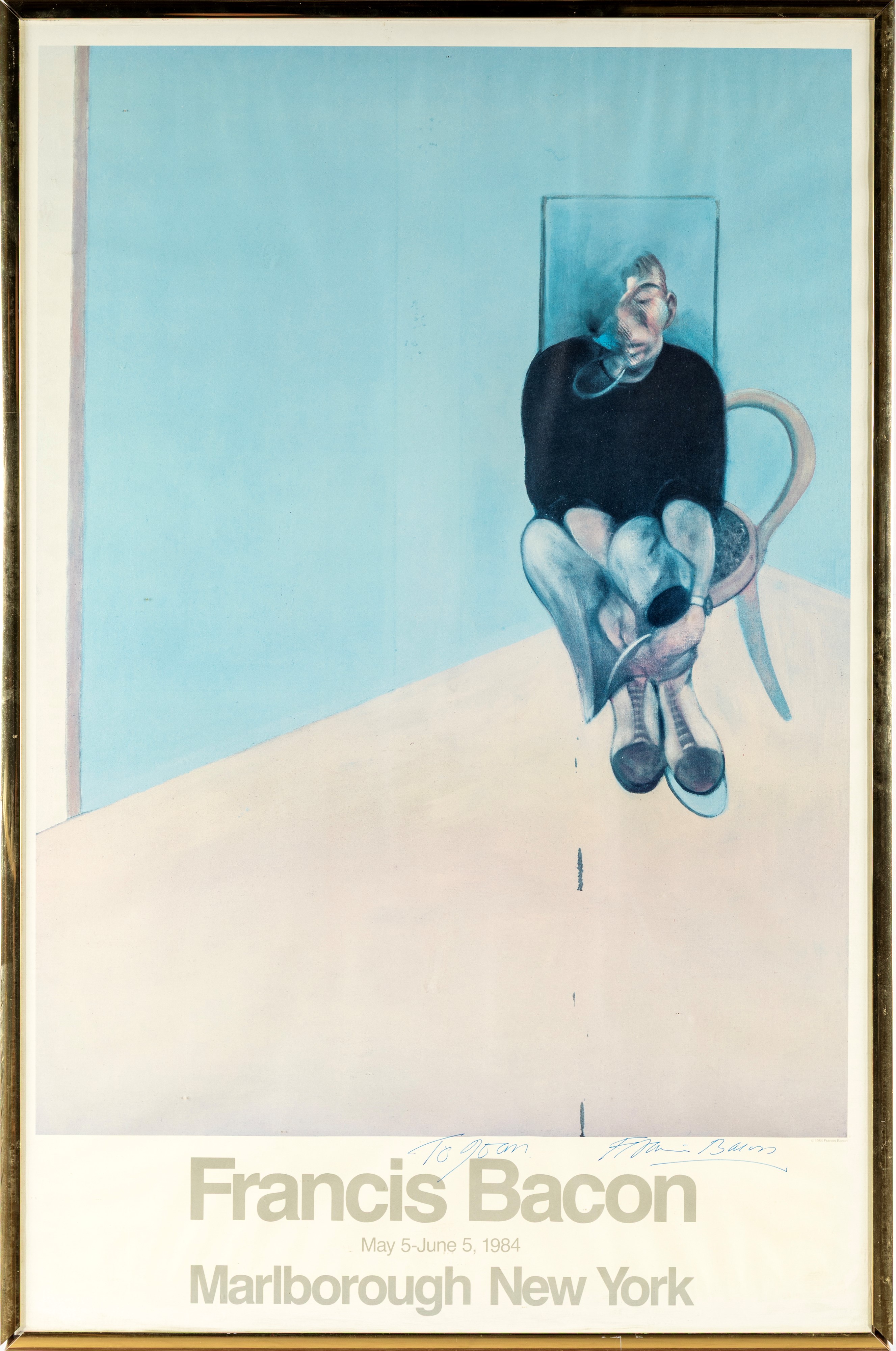 Manifesto autografato della mostra Francis Bacon - Marlborough Gallery New York 1984