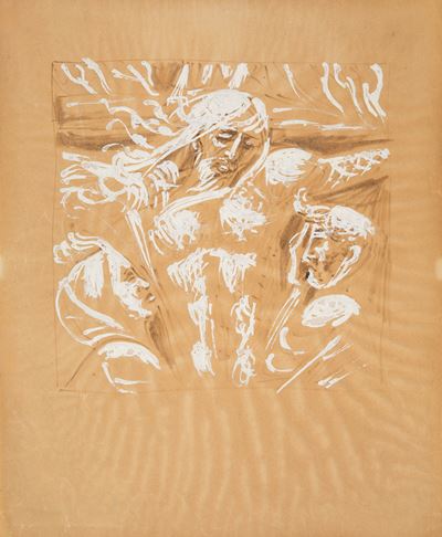 Crocefissione, carboncino e tempera su carta