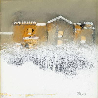 Nevicata, olio su tela