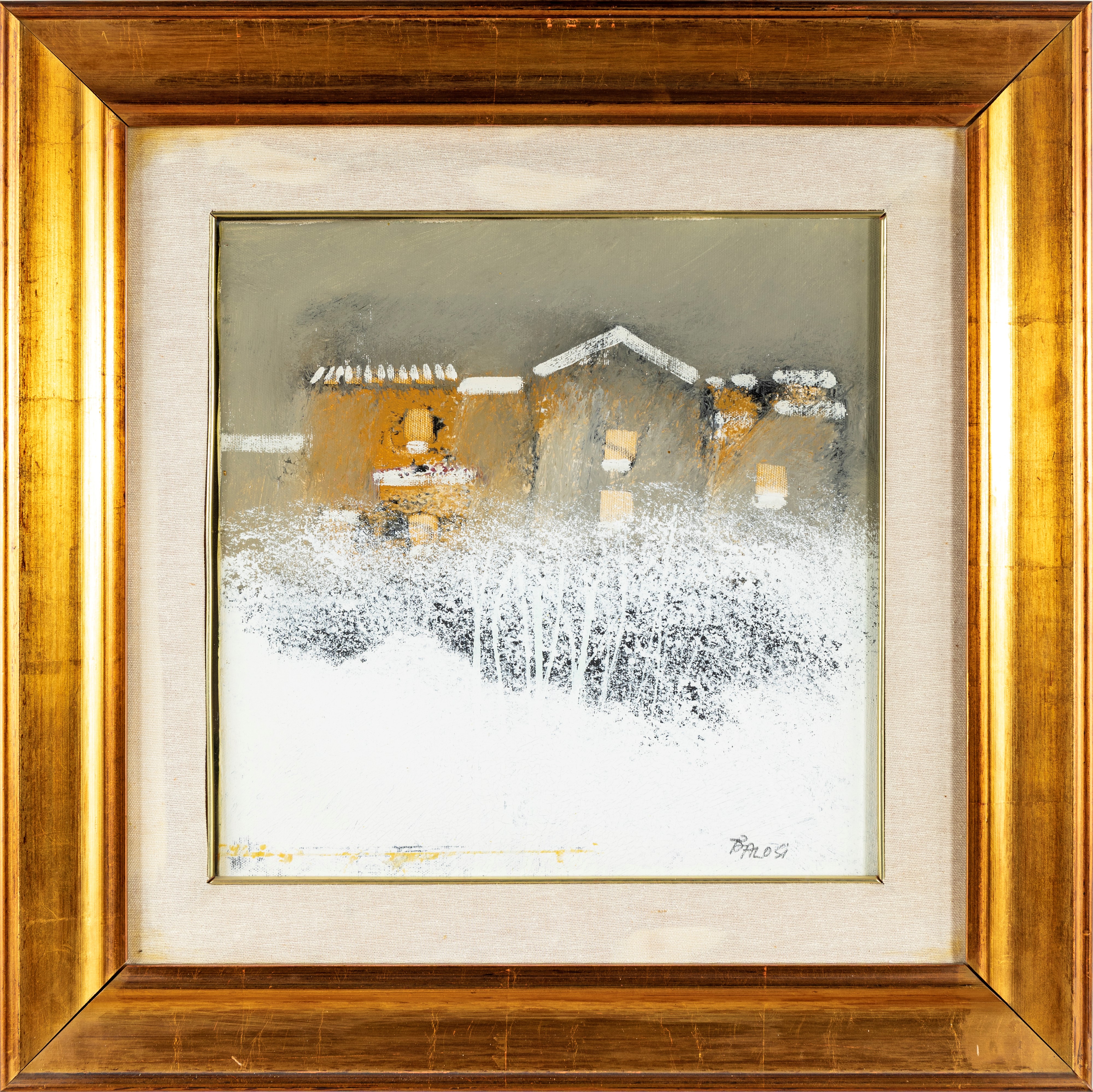 Manlio Bacosi - Nevicata, olio su tela