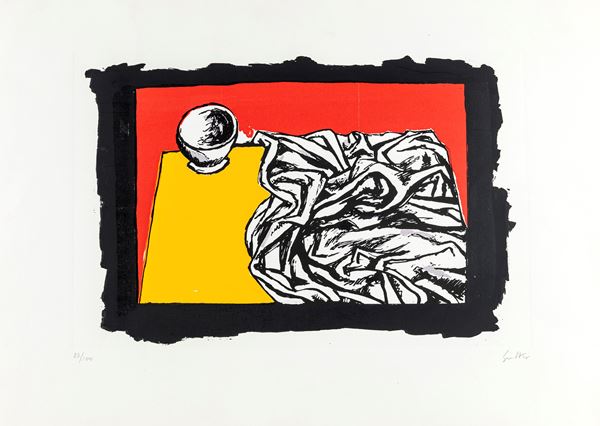 Renato Guttuso - Natura morta con drappo