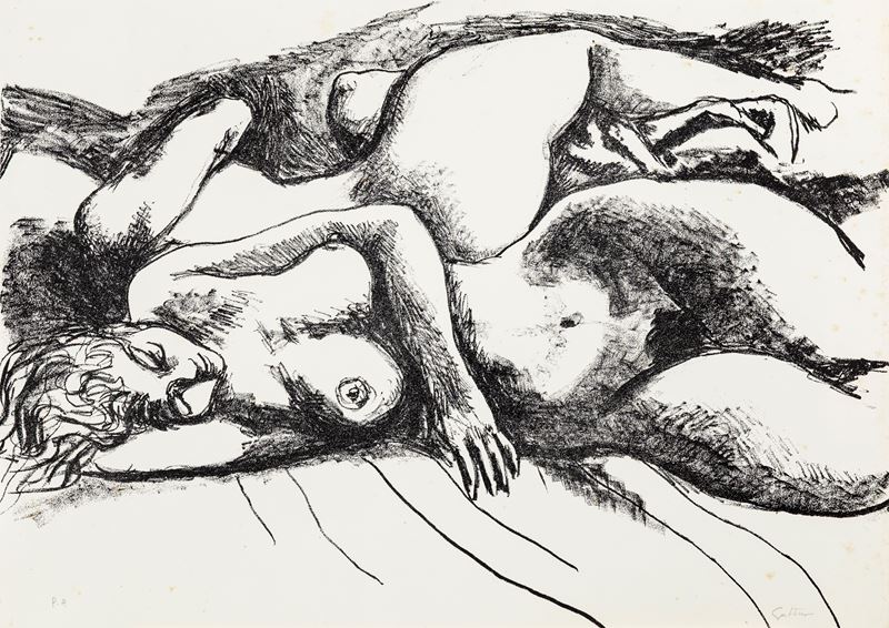 Due nudi di donna sdraiati