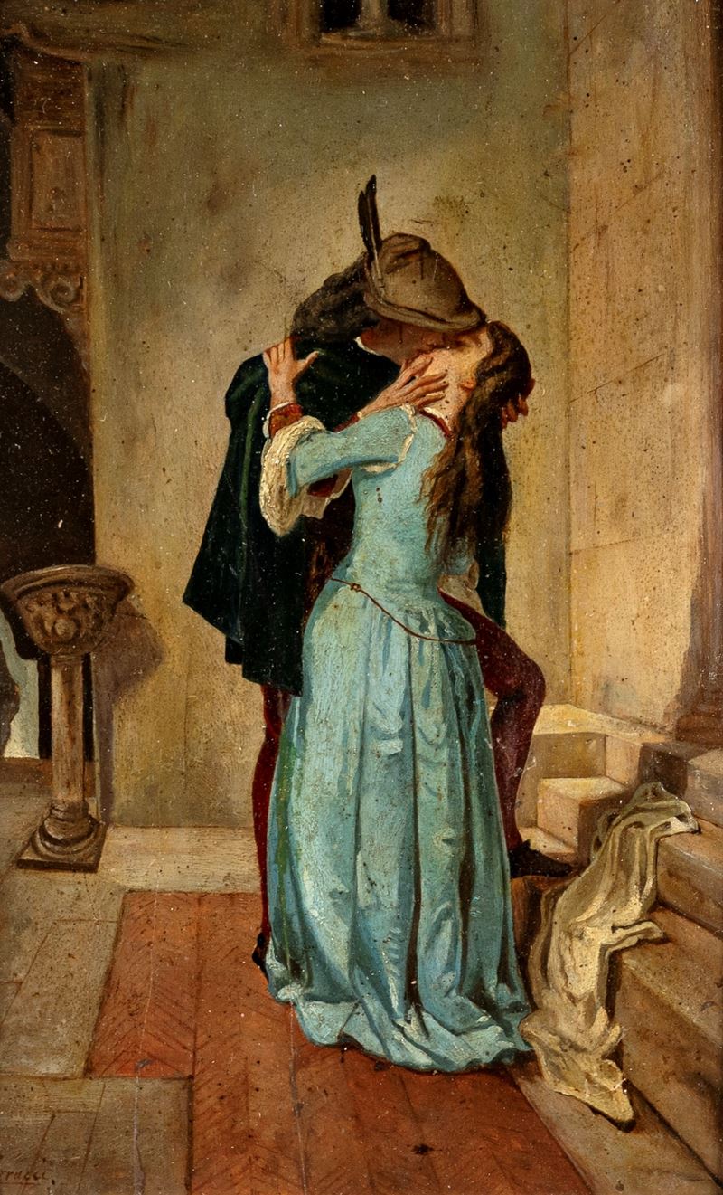 Il bacio (autore Ettore Grez Ferrucci, Roma 1877 - 1925)