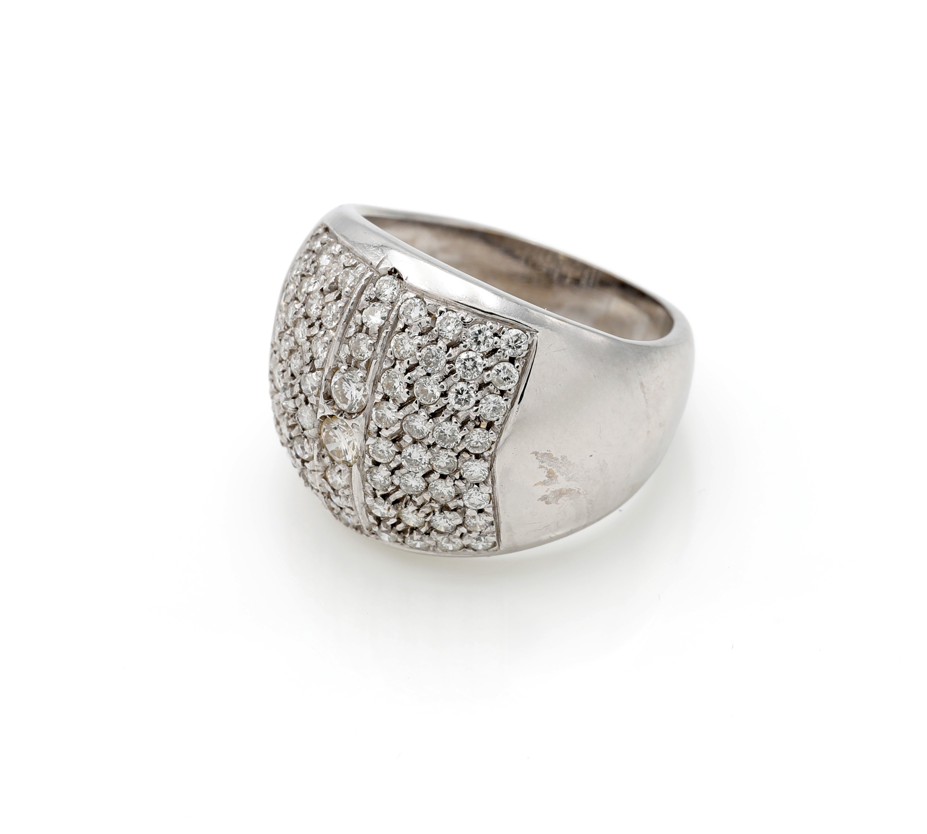 Anello a fascia in oro e brillanti