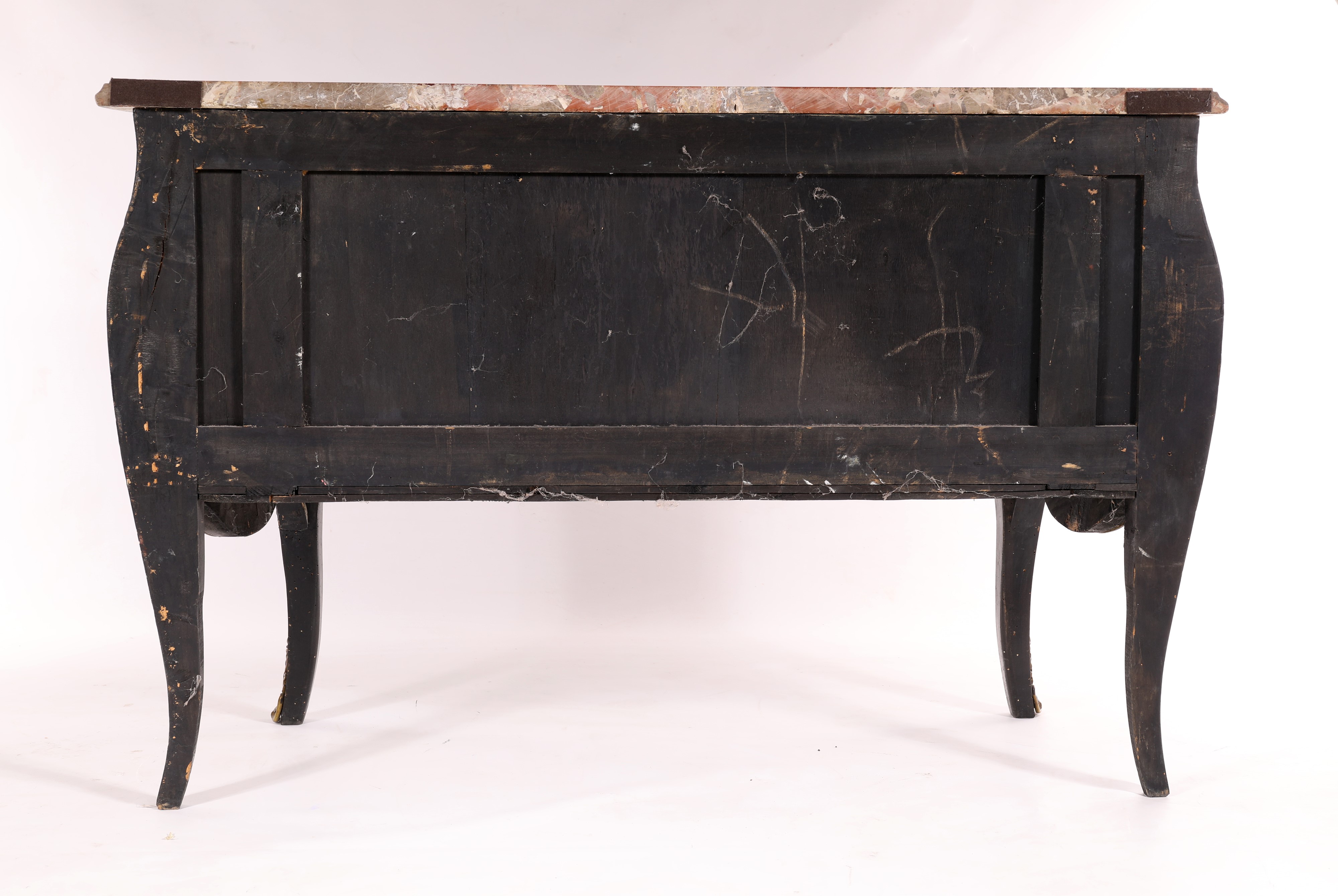 Cassettone Boulle con piano sagomato in marmo rosso, Francia,  XIX secolo