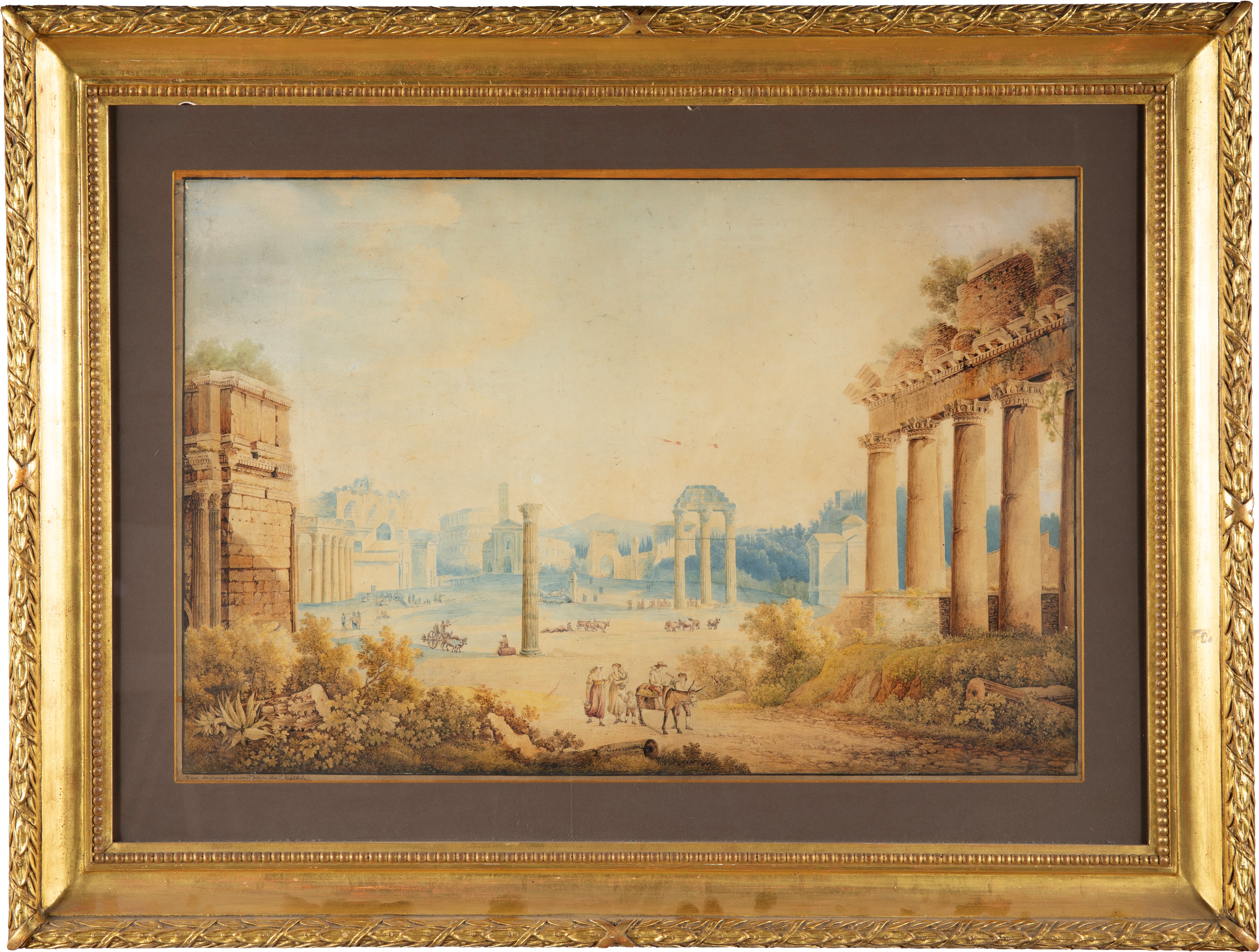 Franz Kaisermann - Veduta di Campo Vaccino dal Campidoglio e Veduta del Ponte di Augusto a Narni