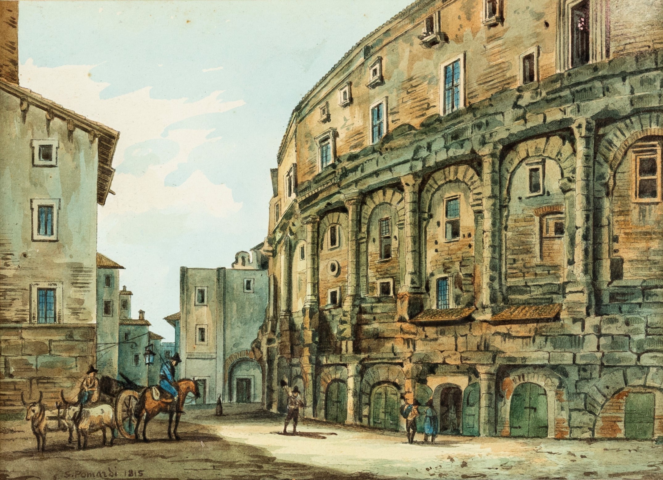 Simone Pomardi - Vedute romane ad inchiostri acquerellati su carta (1815)