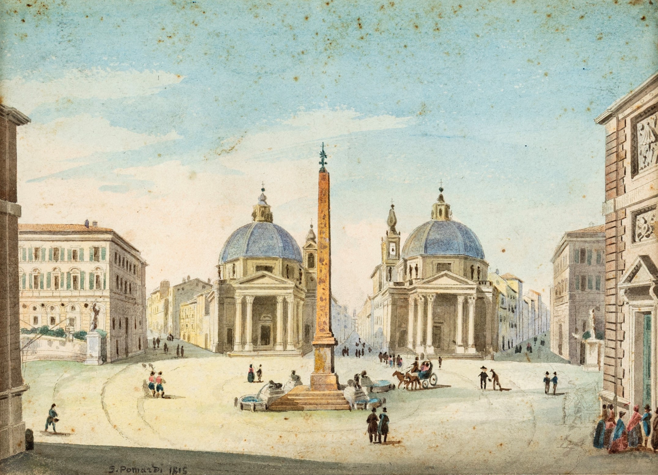 Simone Pomardi - Vedute romane ad inchiostri acquerellati su carta (1815)