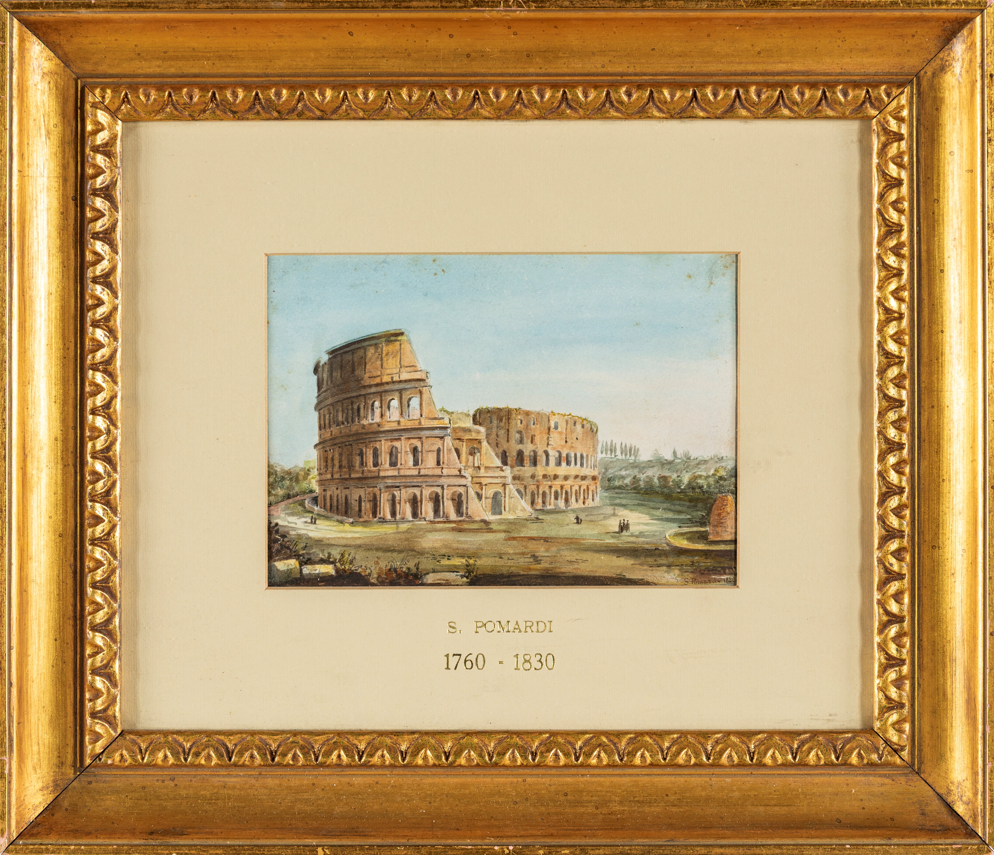 Simone Pomardi - Vedute di Roma: Basilica di San Pietro, Tevere con Isola Tiberina e Ponti Cestio...