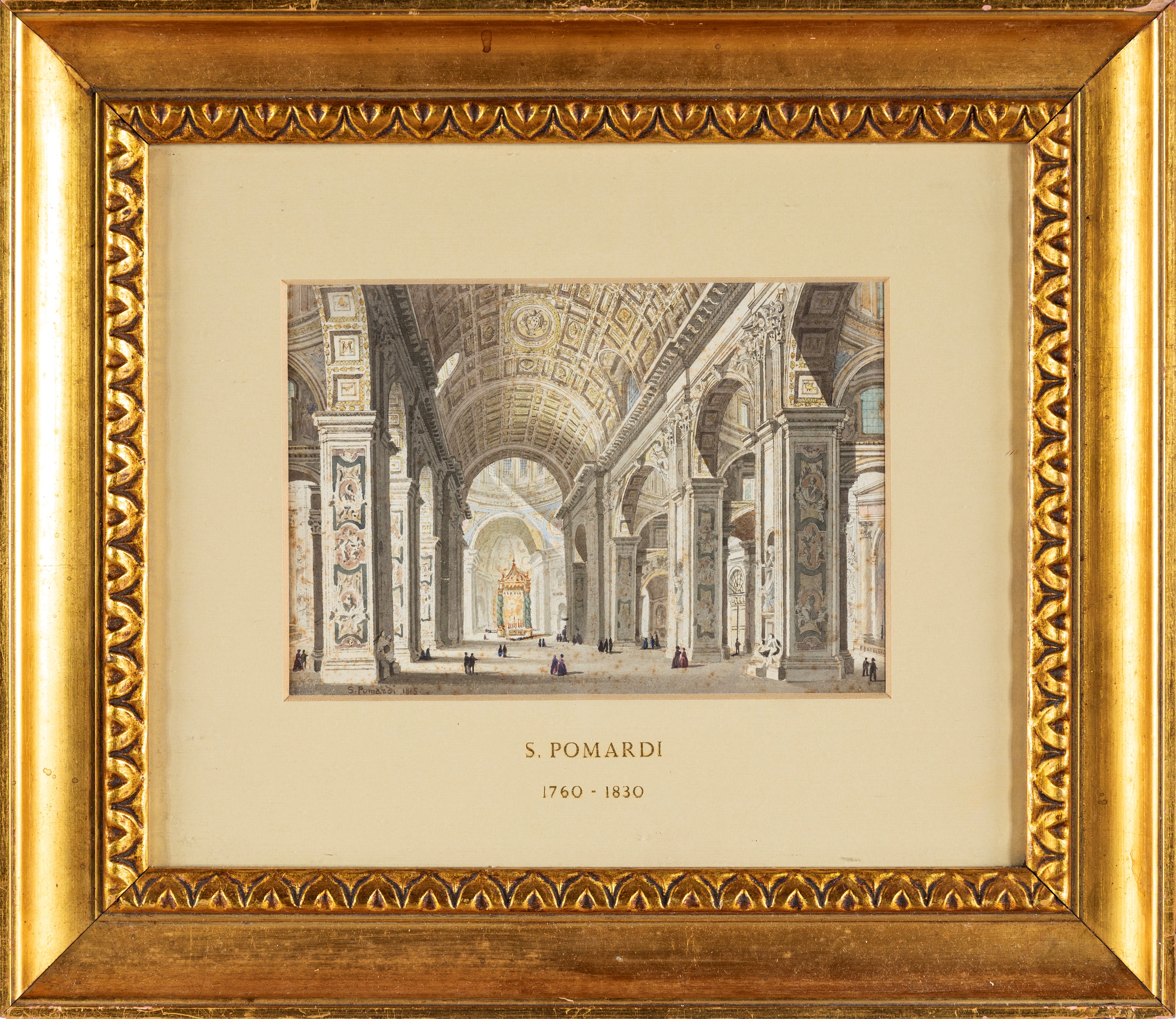 Simone Pomardi - Vedute di Roma: Basilica di San Pietro, Tevere con Isola Tiberina e Ponti Cestio...