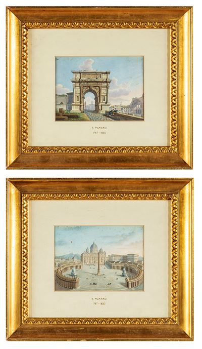 Veduta di Piazza San Pietro e della Basilica Vaticana con l’Arco di Tito