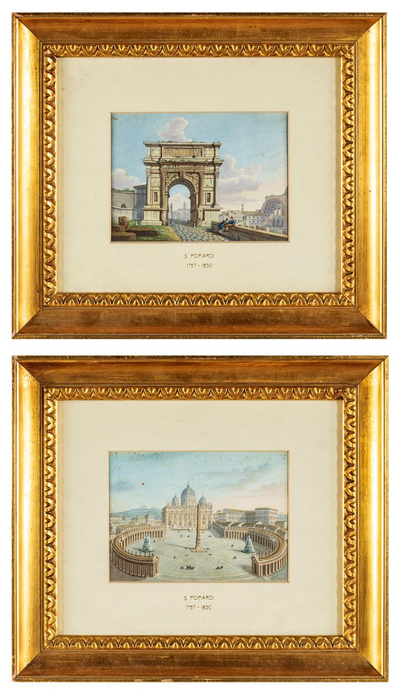 Simone Pomardi - Veduta di Piazza San Pietro e della Basilica Vaticana con l’Arco di Tito