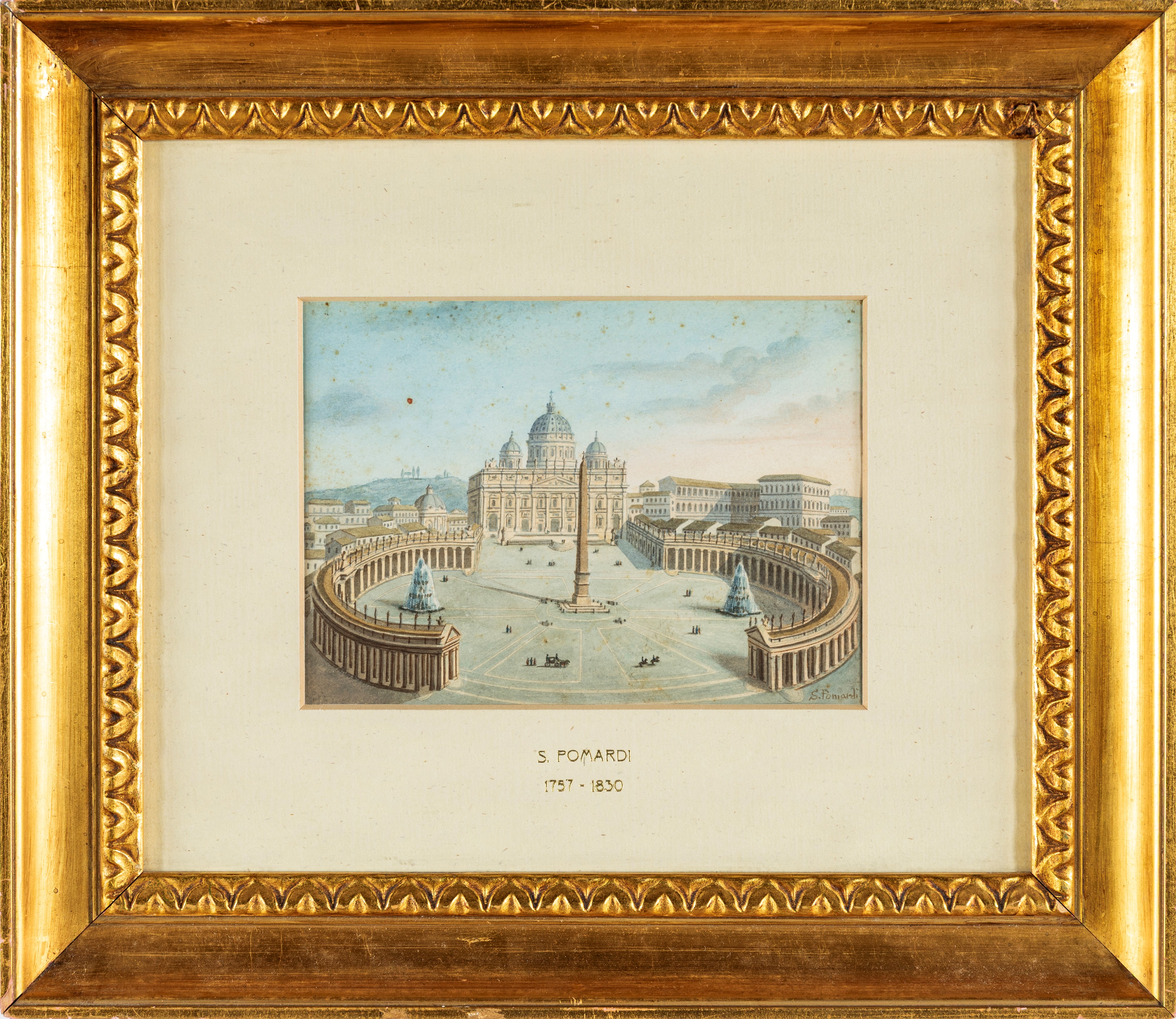 Simone Pomardi - Veduta di Piazza San Pietro e della Basilica Vaticana con l’Arco di Tito