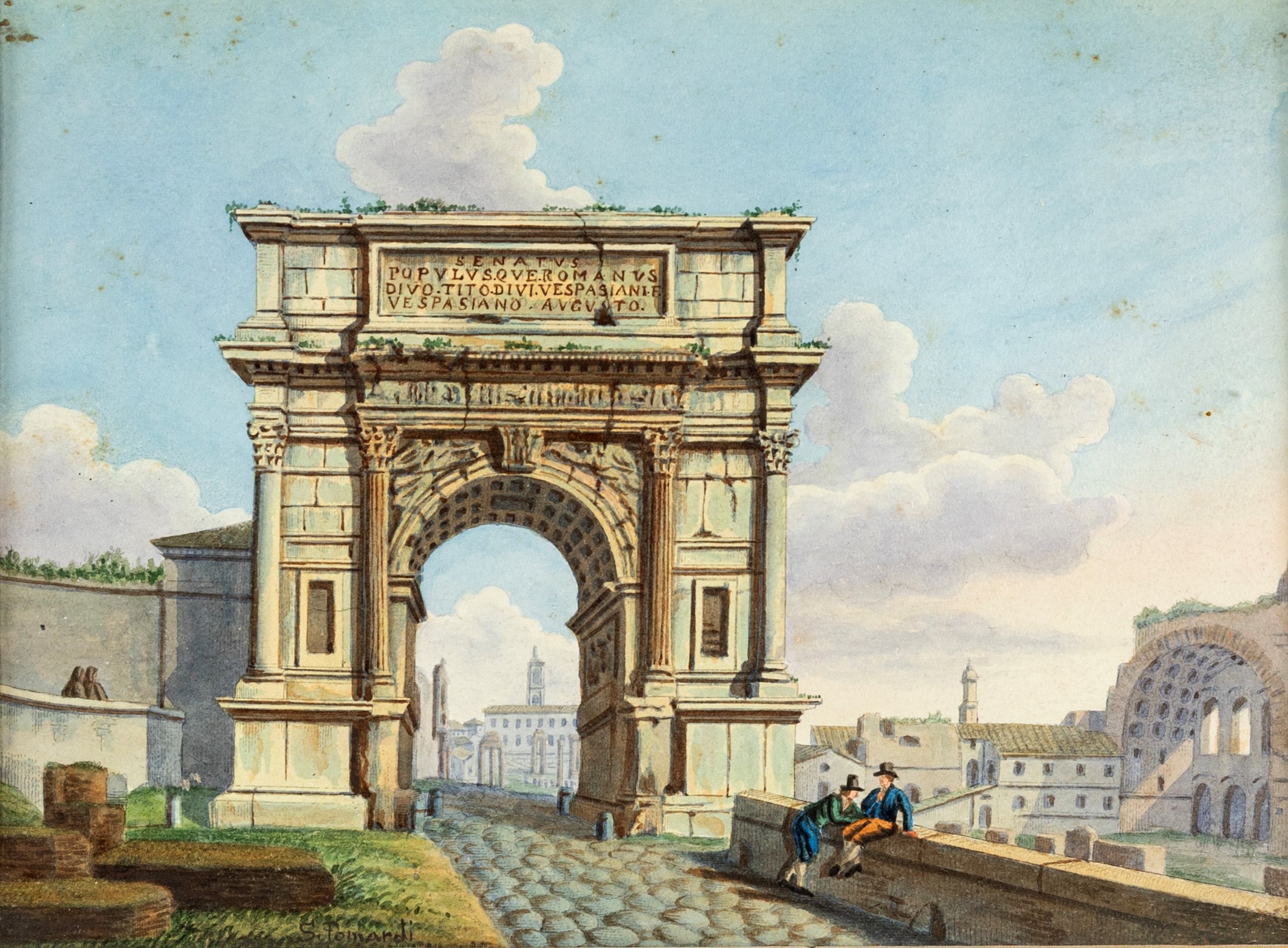 Simone Pomardi - Veduta di Piazza San Pietro e della Basilica Vaticana con l’Arco di Tito