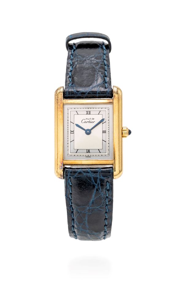 Cartier “Tank” in argento vermeil  - Asta Importanti Orologi da Polso e da Tasca - Casa d'Aste Arcadia