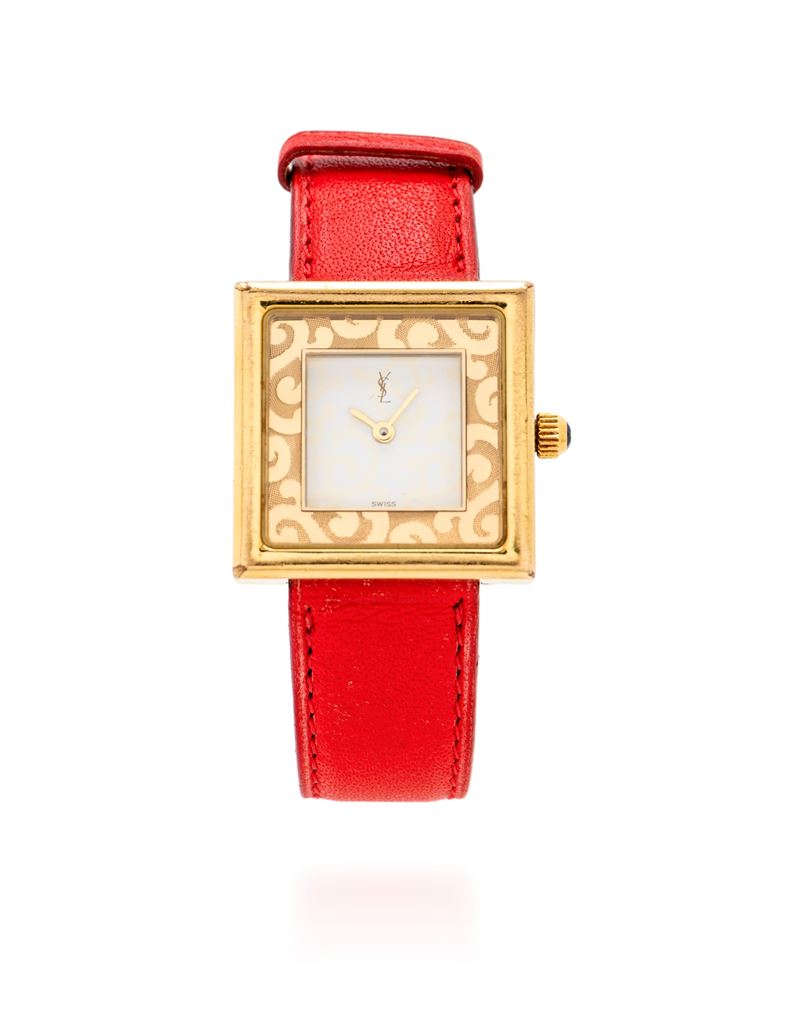 Yves Saint Laurent in acciaio placcato in oro