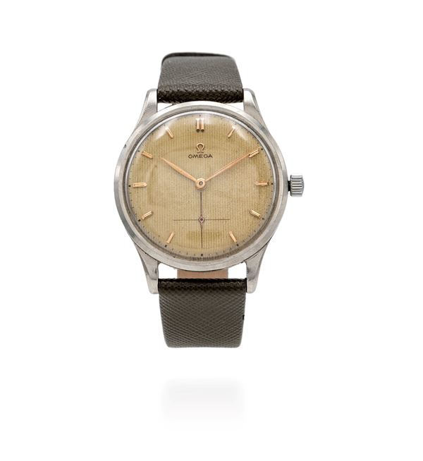 Omega Calatrava in acciaio.  (anni '40/'50)  - Auction Important Wristwatches and Pocket Watches - Casa d'Aste Arcadia