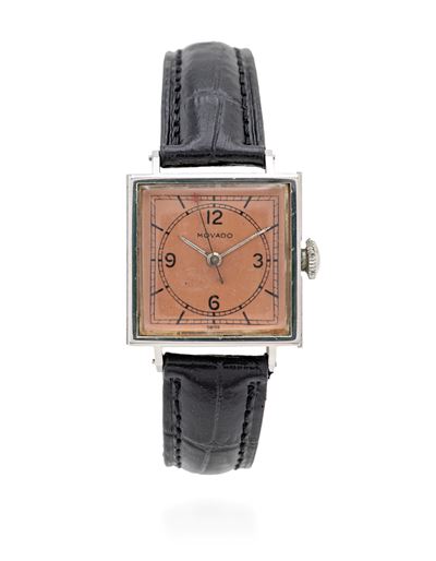 Movado, Orologio da polso modello “cioccolatino” in acciaio, anni ’40