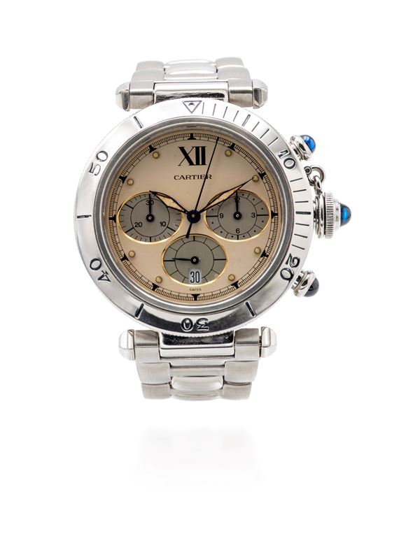 Cartier Pashà cronografo in acciaio