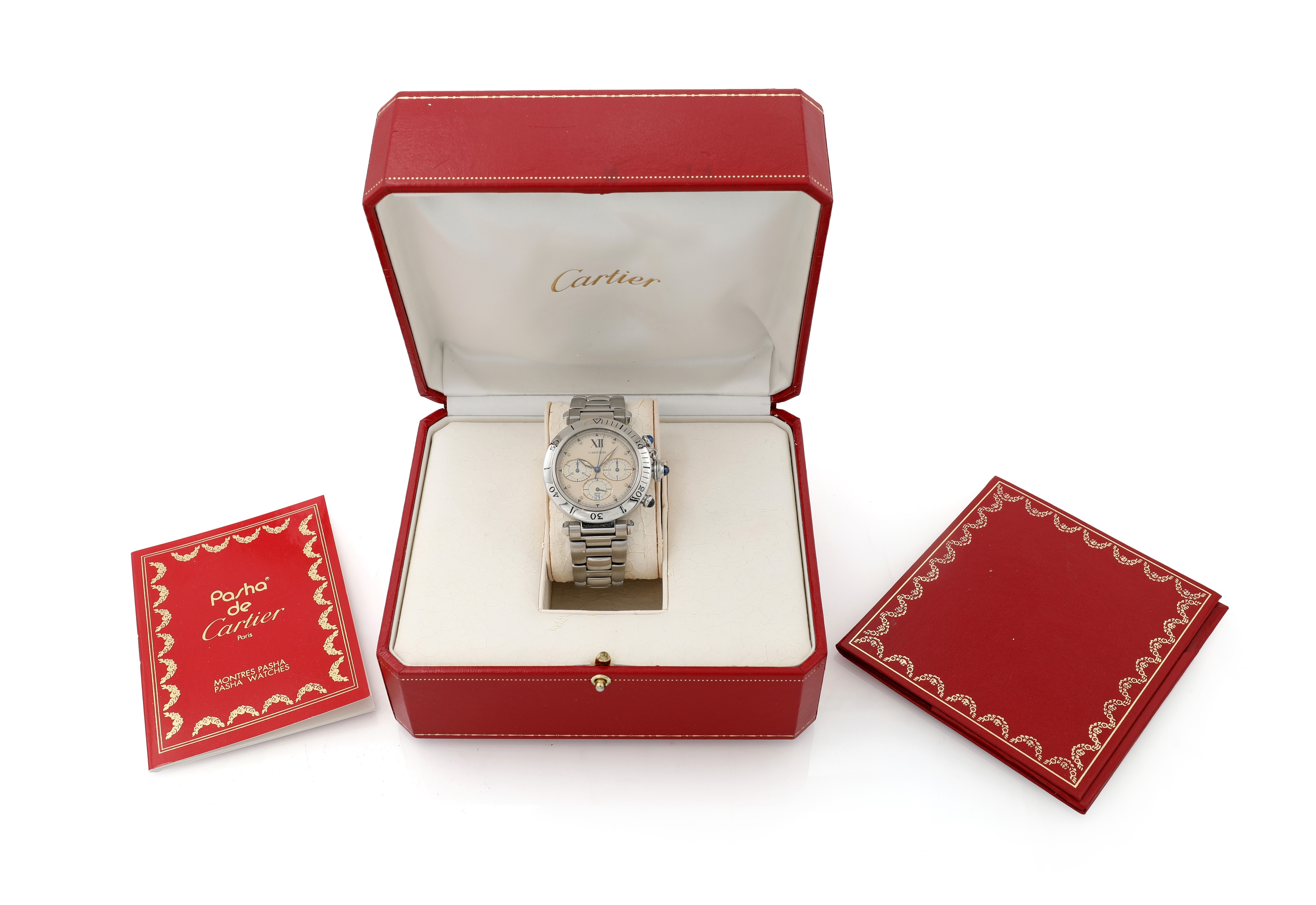 Cartier Pashà cronografo in acciaio