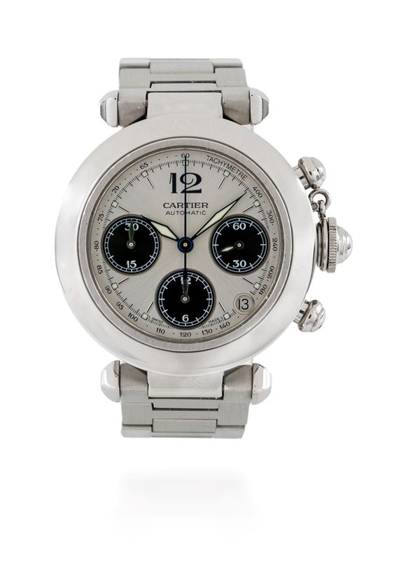Cartier Pashà cronografo in acciaio
