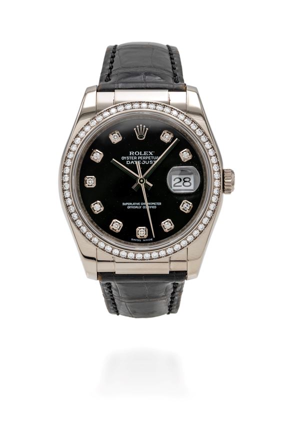 Rolex date-just in oro e brillanti