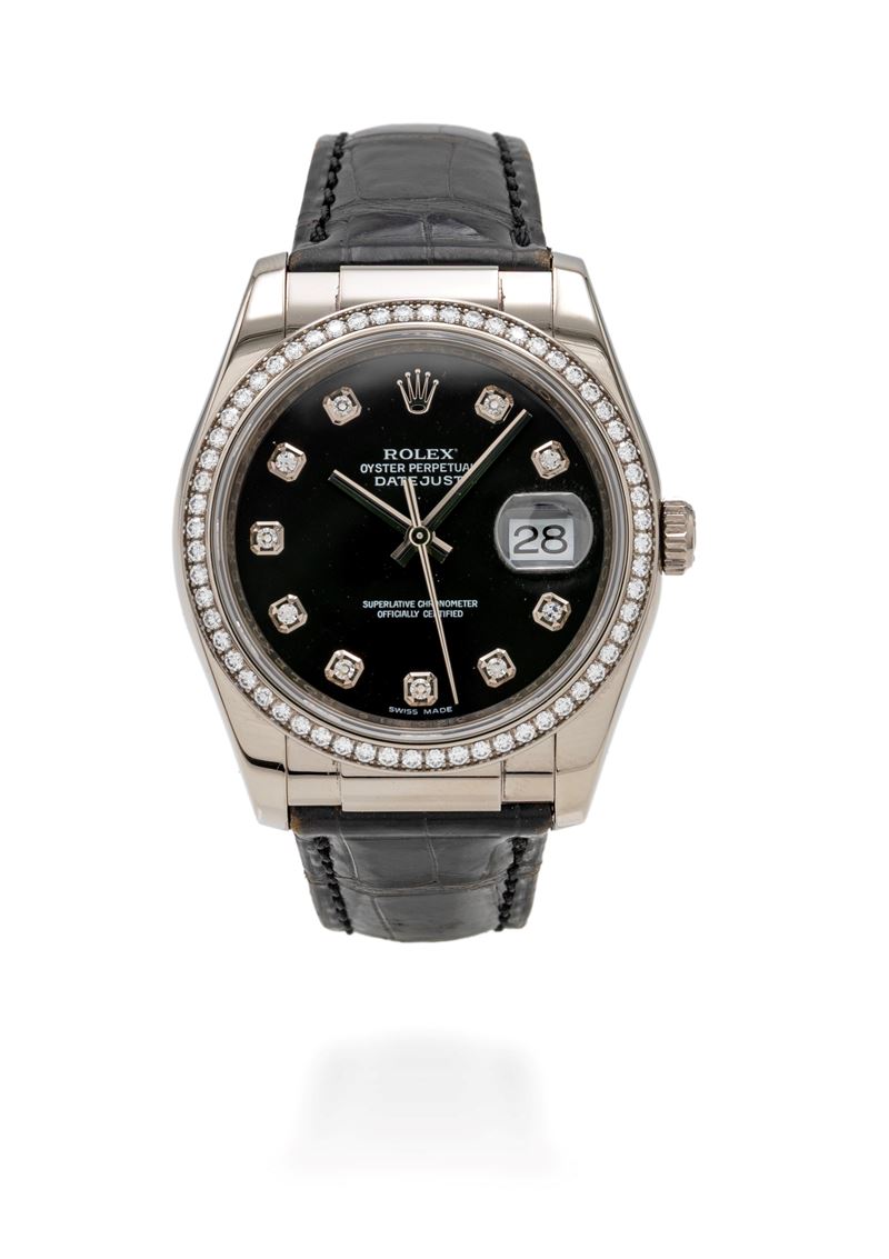 Rolex date-just in oro e brillanti