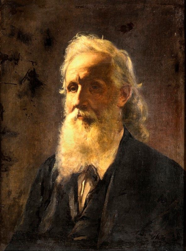 Pittore del XIX secolo - RITRATTO MASCHILE CON BARBA