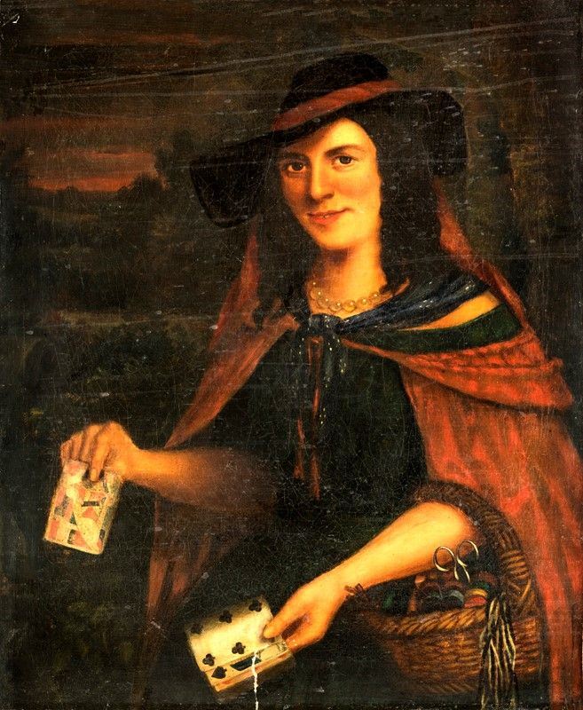 Pittore del XIX Secolo - Giocatrice di Carte