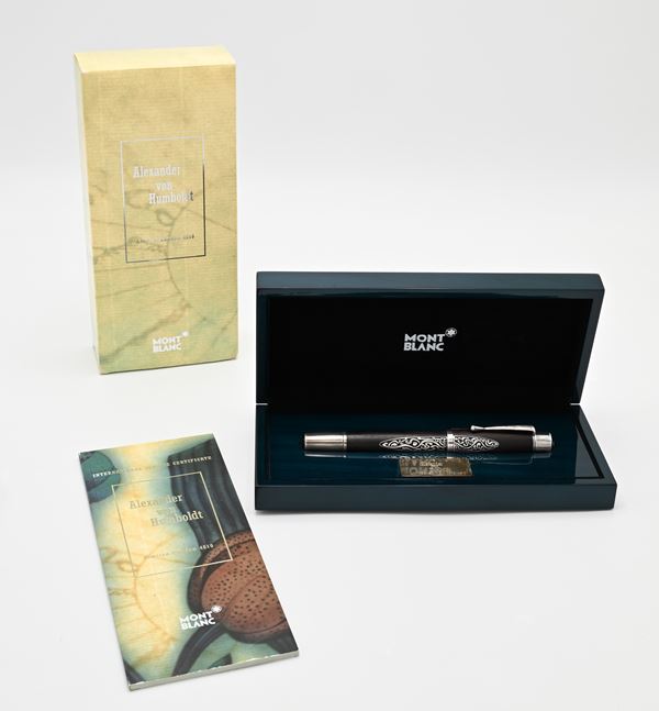 Montblanc Patron of Art Alexander Von Humboldt - Penna Stilografica in legno con particolari argentati. In edizione limitata 0579/4.810